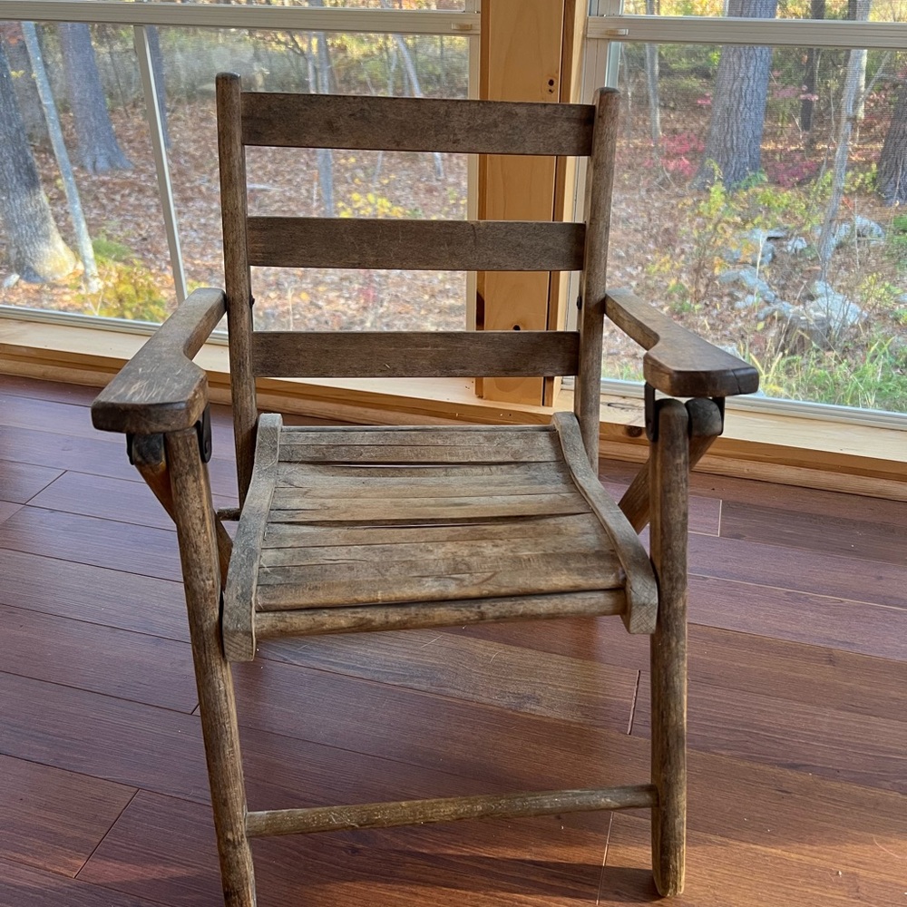 Rustic Wooden Folding Chair